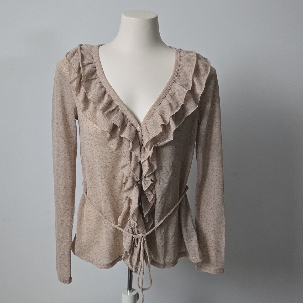 4/$20 ❤️ Boho Ruffled Tie Front Blouse (S)